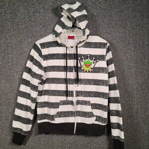 The Muppets Long Sleeve Hooded Full Zip Sweatshirt Jacket Junior's Size XL 15/17